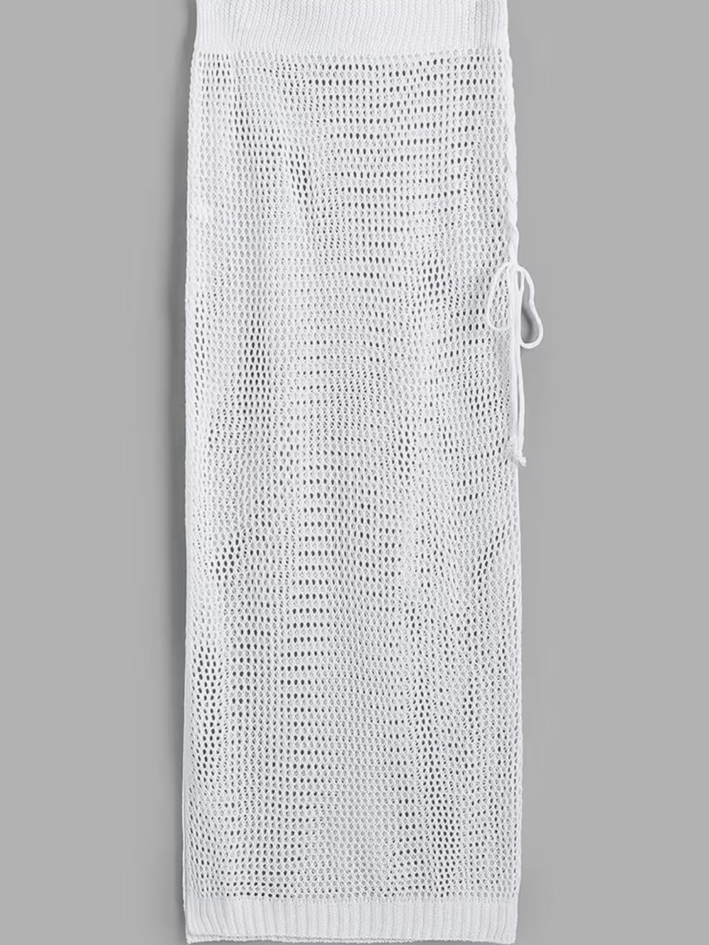 White Crochet Knit Maxi Cover-Up Skirt